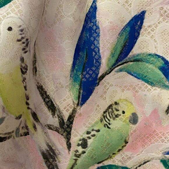 Leifsdottir Anthropologie 6 Bird Print Peplum Blouse - Picture 4 of 12